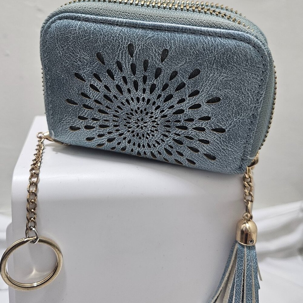 Wallet Laser Cut Tassel Multi Card Slots ID Window